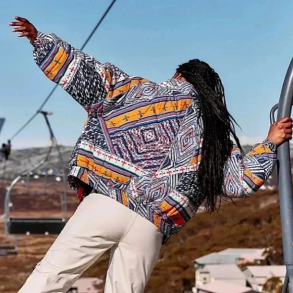 NWT Free People Powerhouse Puffer Jacket Coat Winter Ski Printed - Picture 15 of 15